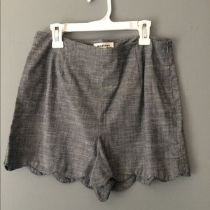 Grey scalloped shorts